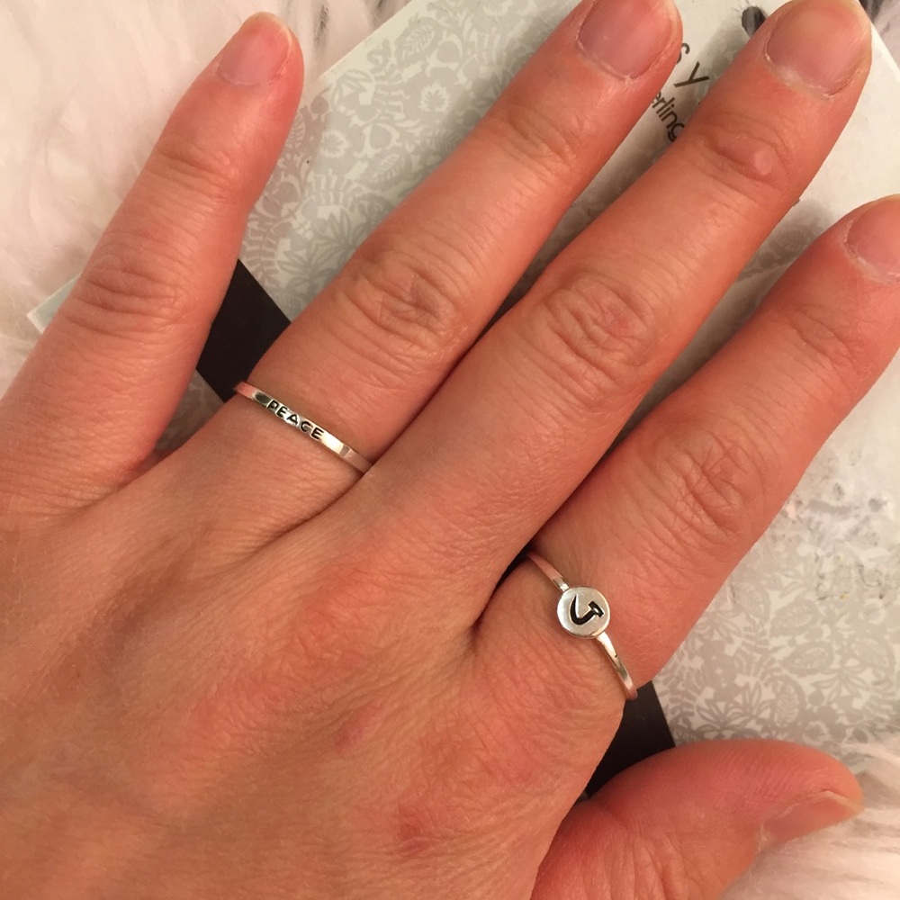 Dainty Silver ring bundle. Size 7 & 9